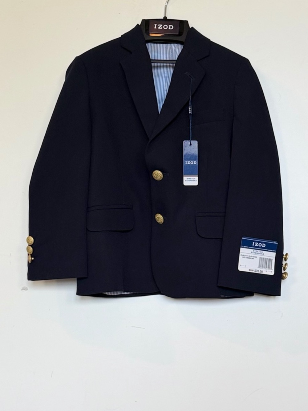 Izod Indigo Blazer with Gold Buttons NWT!